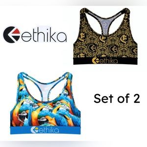 Ethika Set of 2 Sports Bras Teen/Women’s Racer Back Yoga Gym Workout Size L